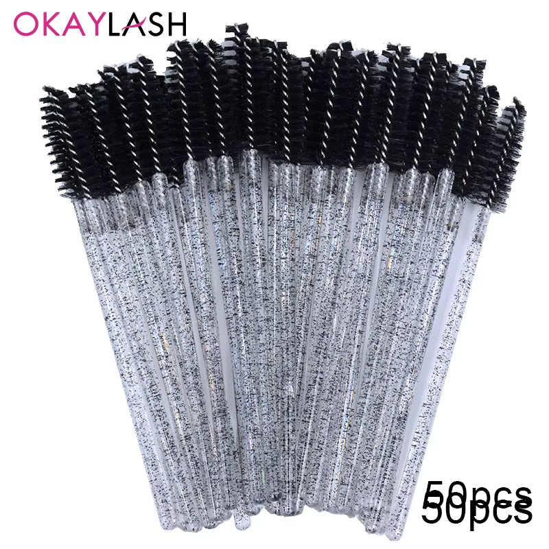 100Pcs Disposable Eyelash Brushes Spoolies Micro Lash Mascara Wands Combs Wholesale for Eyelash Extension Makeup