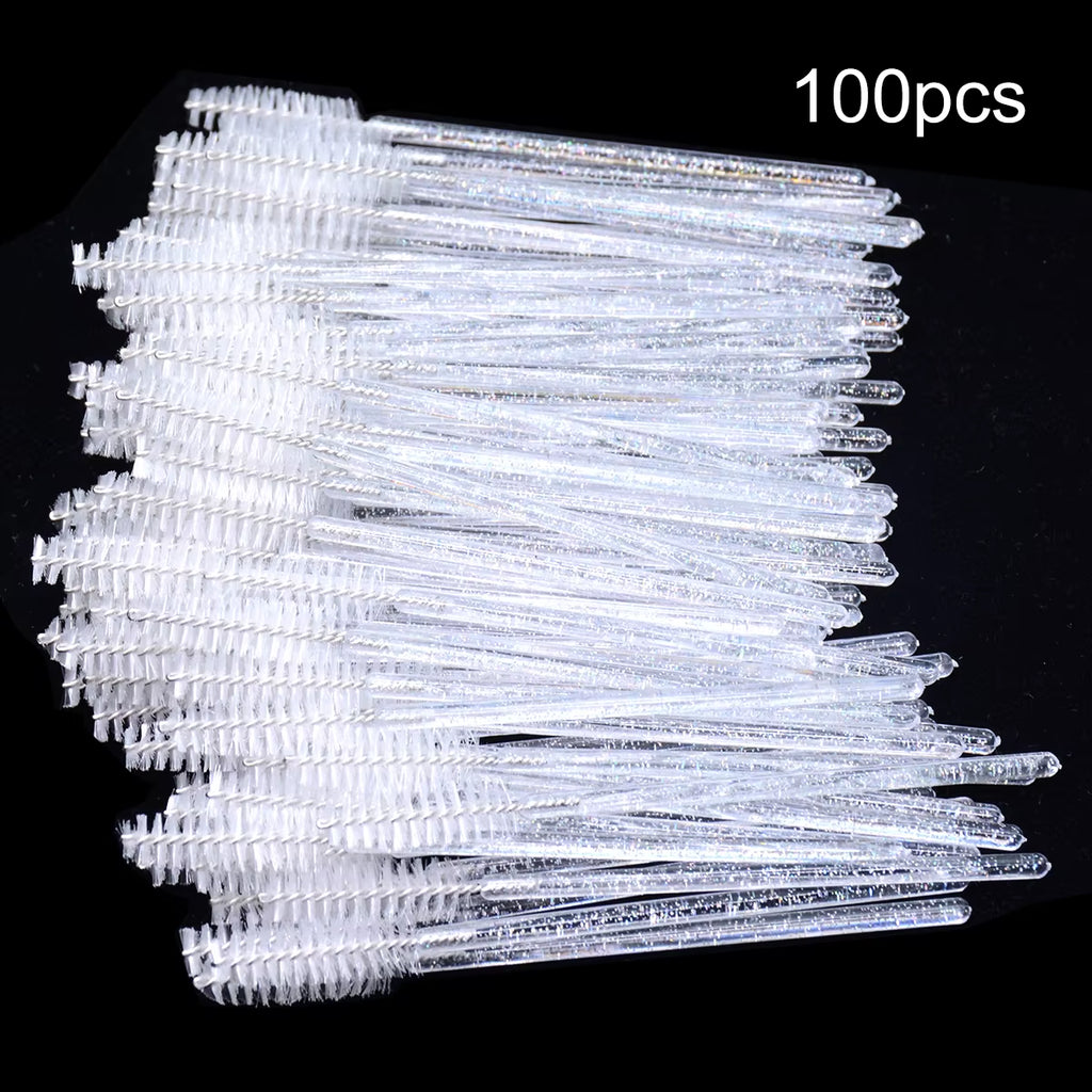 100Pcs Disposable Eyelash Brushes Spoolies Micro Lash Mascara Wands Combs Wholesale for Eyelash Extension Makeup