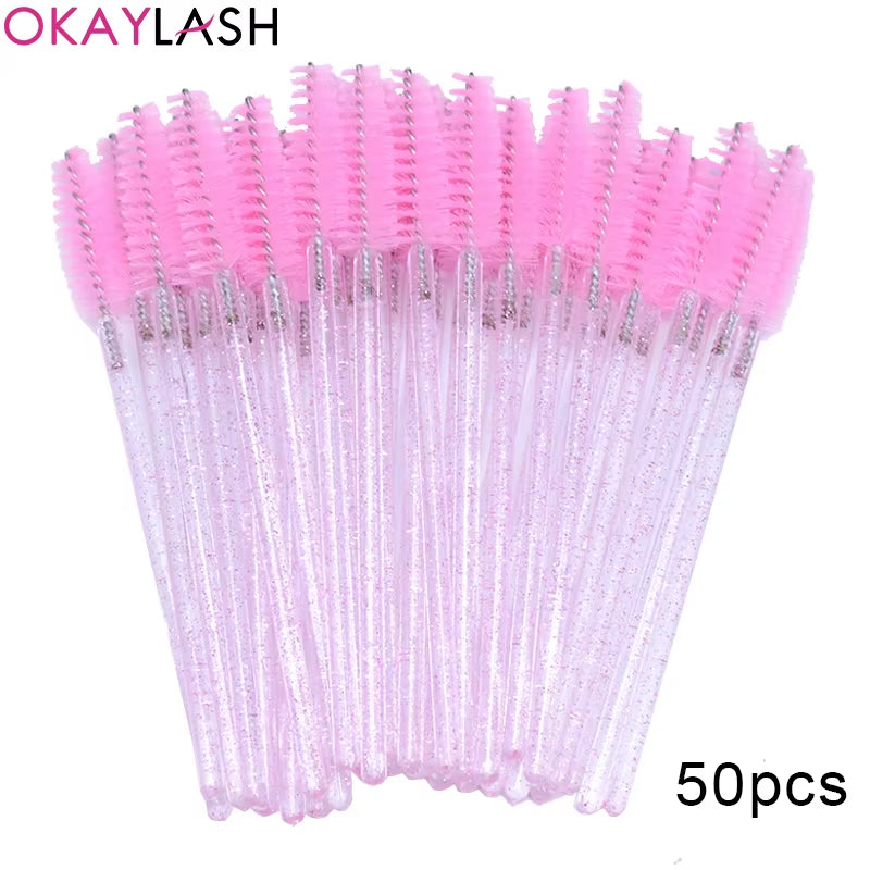 100Pcs Disposable Eyelash Brushes Spoolies Micro Lash Mascara Wands Combs Wholesale for Eyelash Extension Makeup