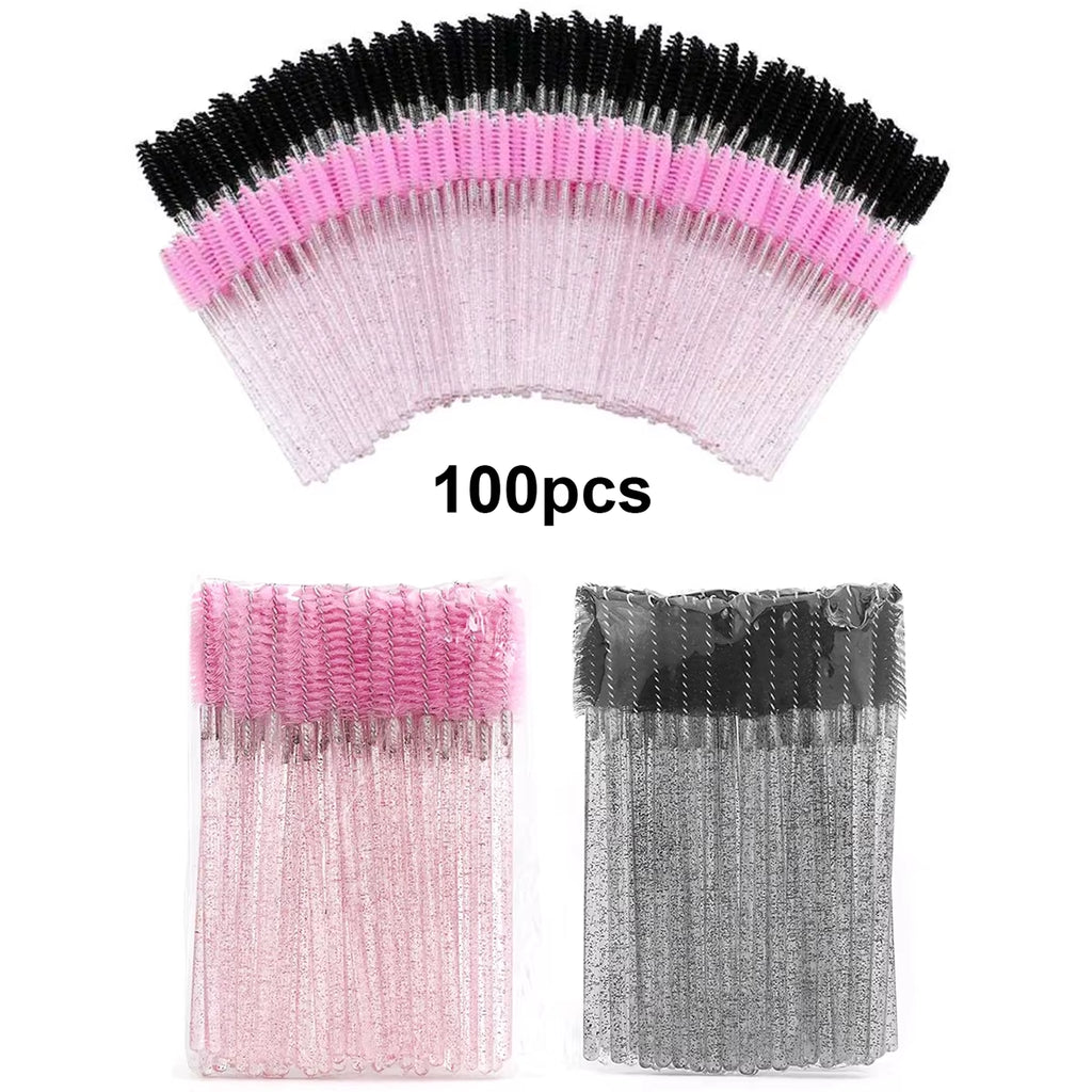 100Pcs Disposable Eyelash Brushes Spoolies Micro Lash Mascara Wands Combs Wholesale for Eyelash Extension Makeup