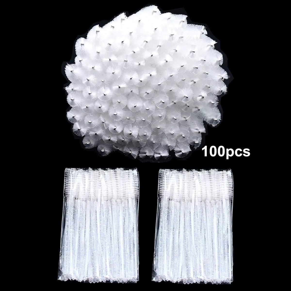 100Pcs Disposable Eyelash Brushes Spoolies Micro Lash Mascara Wands Combs Wholesale for Eyelash Extension Makeup