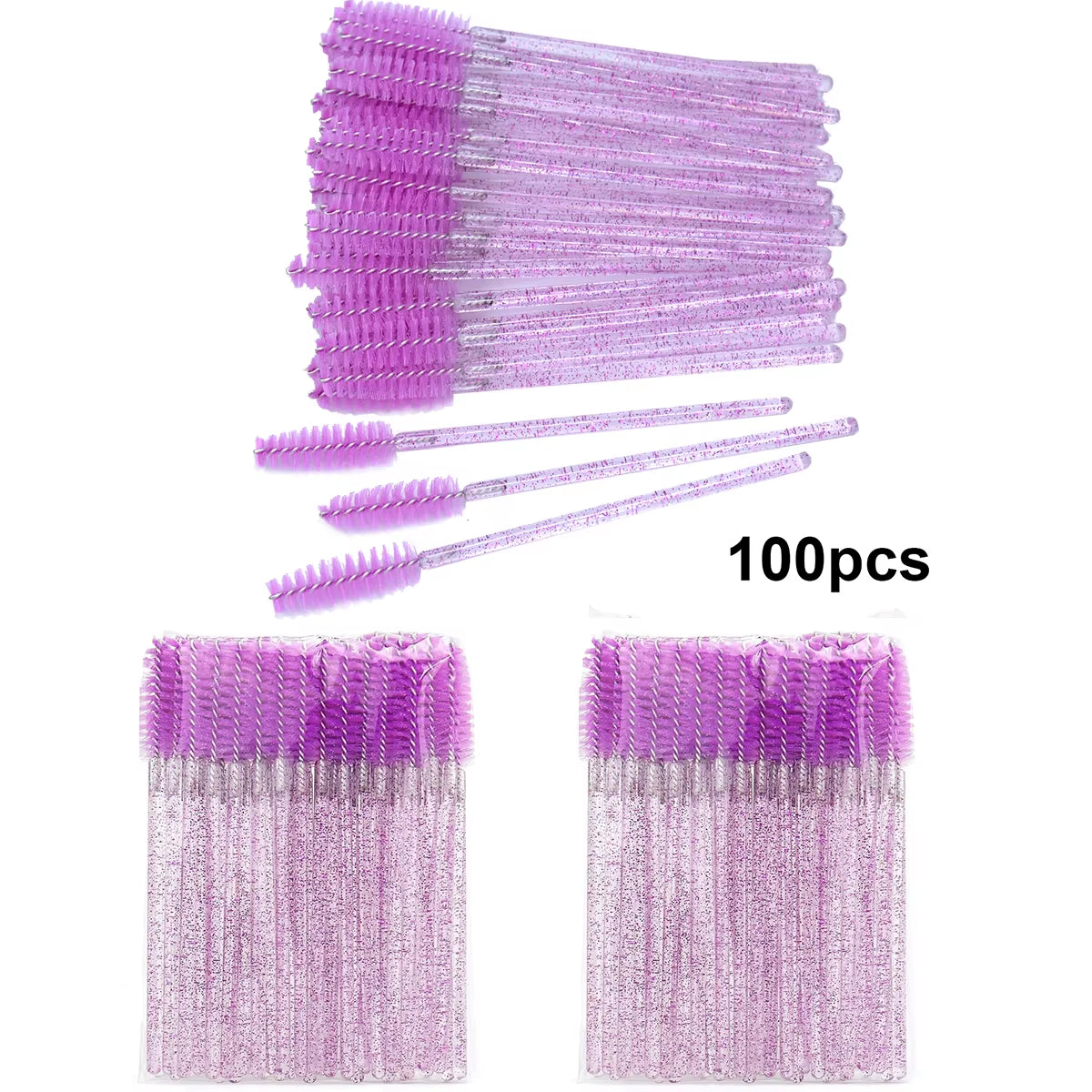 100Pcs Disposable Eyelash Brushes Spoolies Micro Lash Mascara Wands Combs Wholesale for Eyelash Extension Makeup