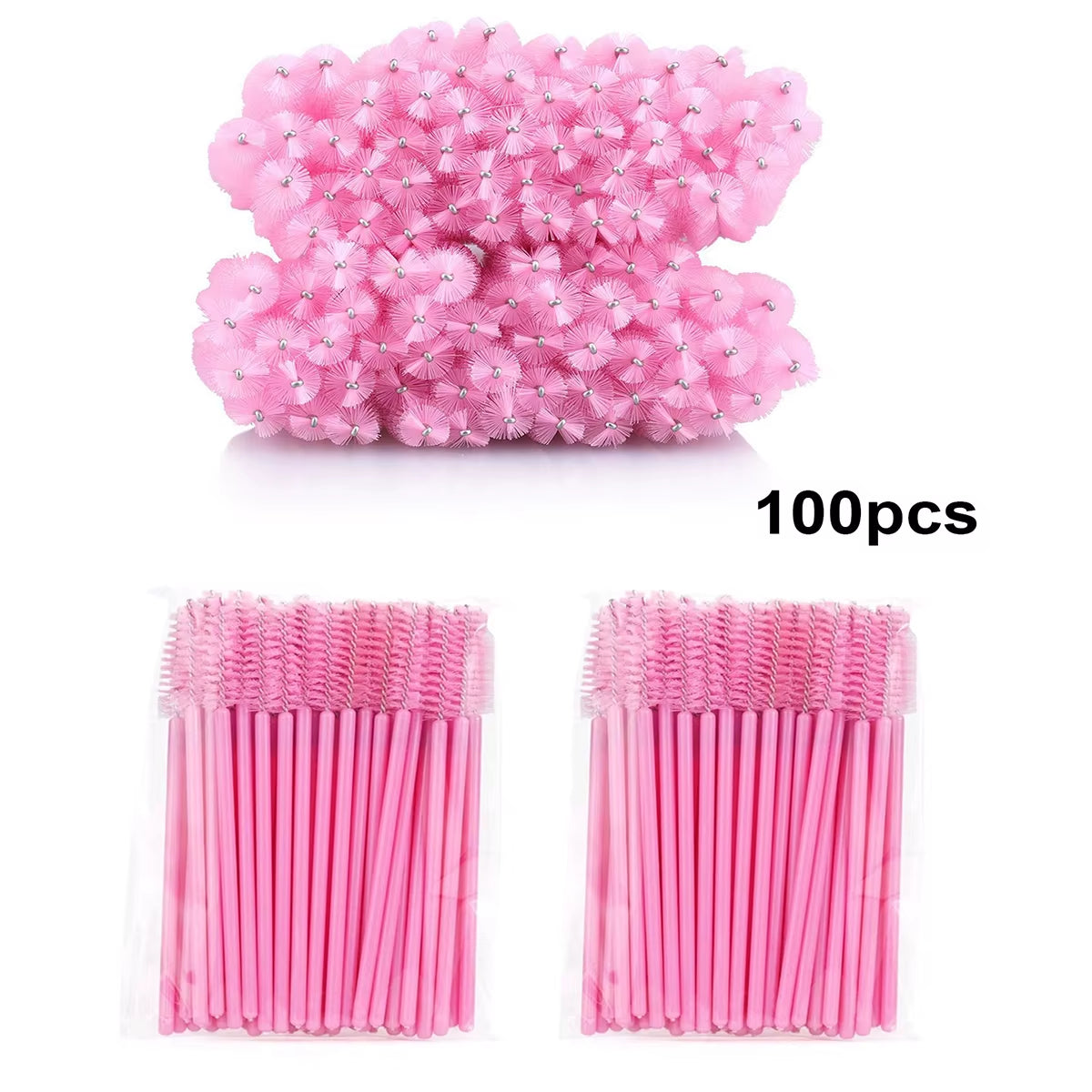 100Pcs Disposable Eyelash Brushes Spoolies Micro Lash Mascara Wands Combs Wholesale for Eyelash Extension Makeup